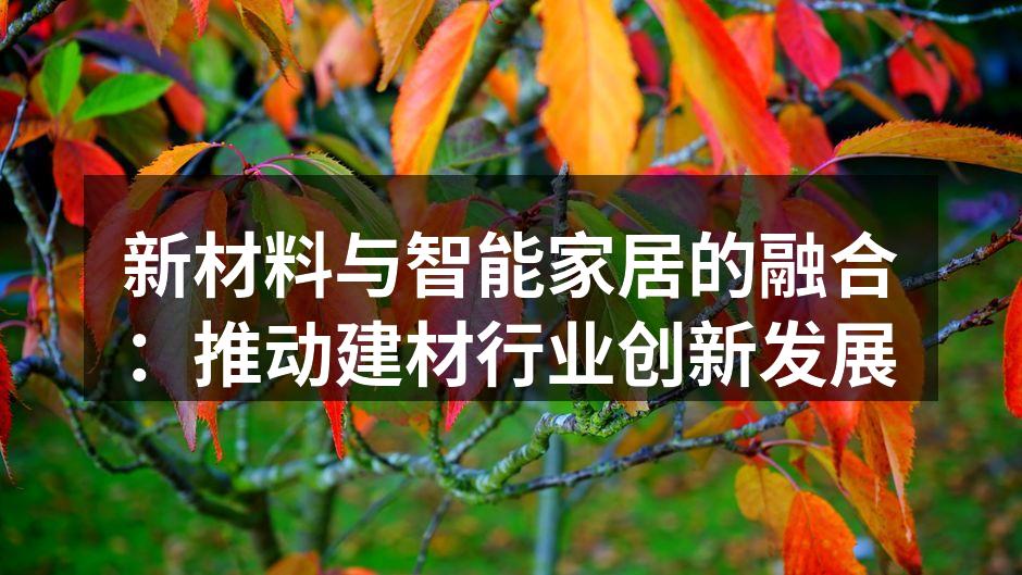 新材料与智能家居的融合：推动建材行业创新发展