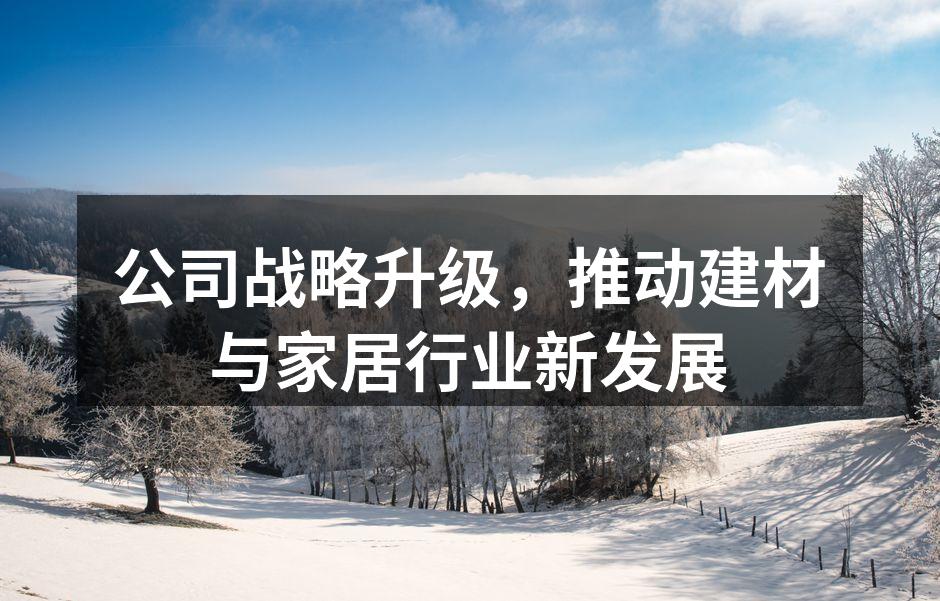 公司战略升级，推动建材与家居行业新发展
